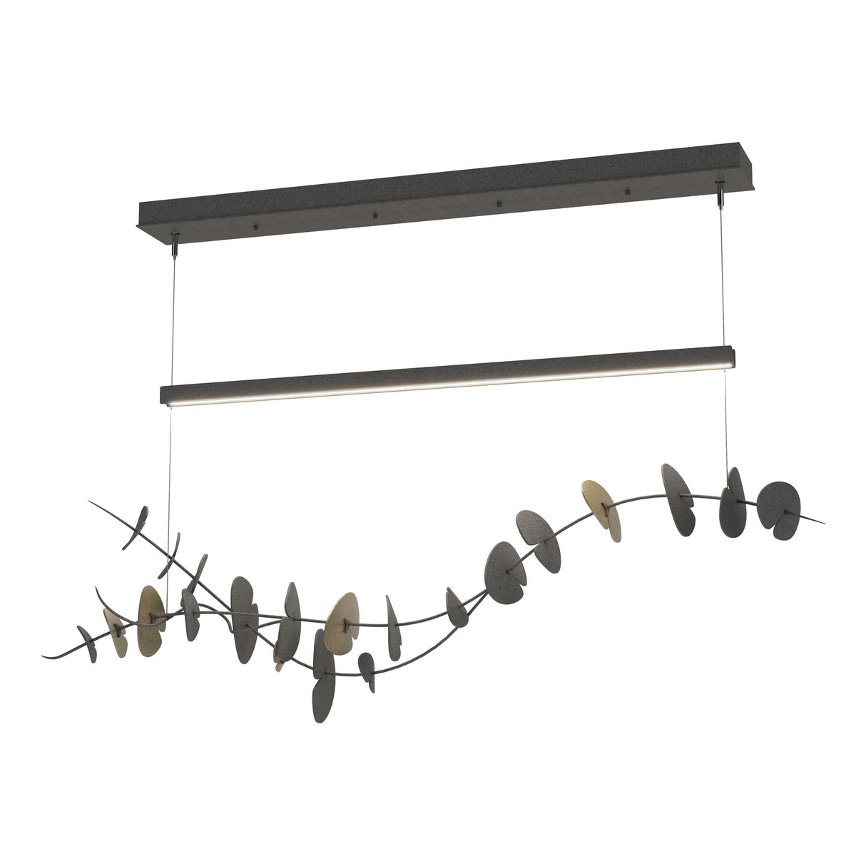 Hubbardton Forge 2018 Natural Iron Soft Gold Standard Lily LED Pendant