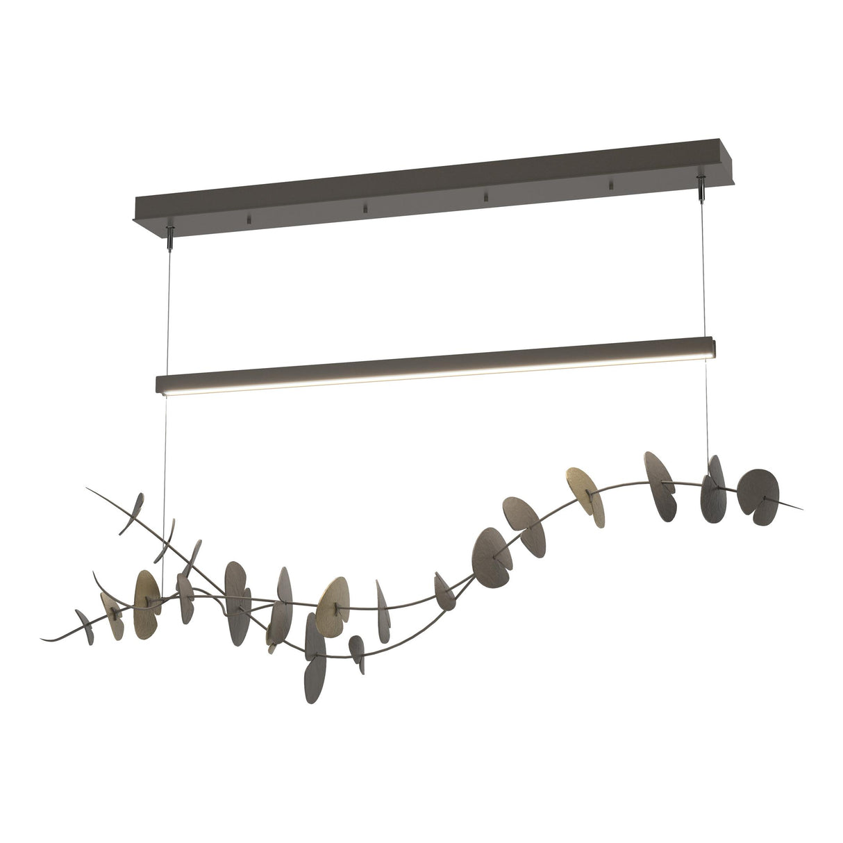 Hubbardton Forge 2018 Dark Smoke Soft Gold Standard Lily LED Pendant