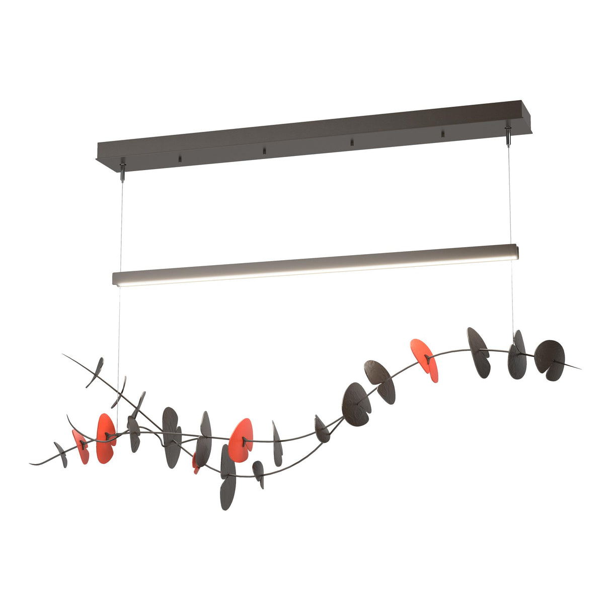Hubbardton Forge 2018 Oil Rubbed Bronze Satin Red Standard Lily LED Pendant