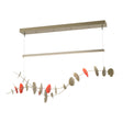 Hubbardton Forge 2018 Modern Brass Satin Red Standard Lily LED Pendant