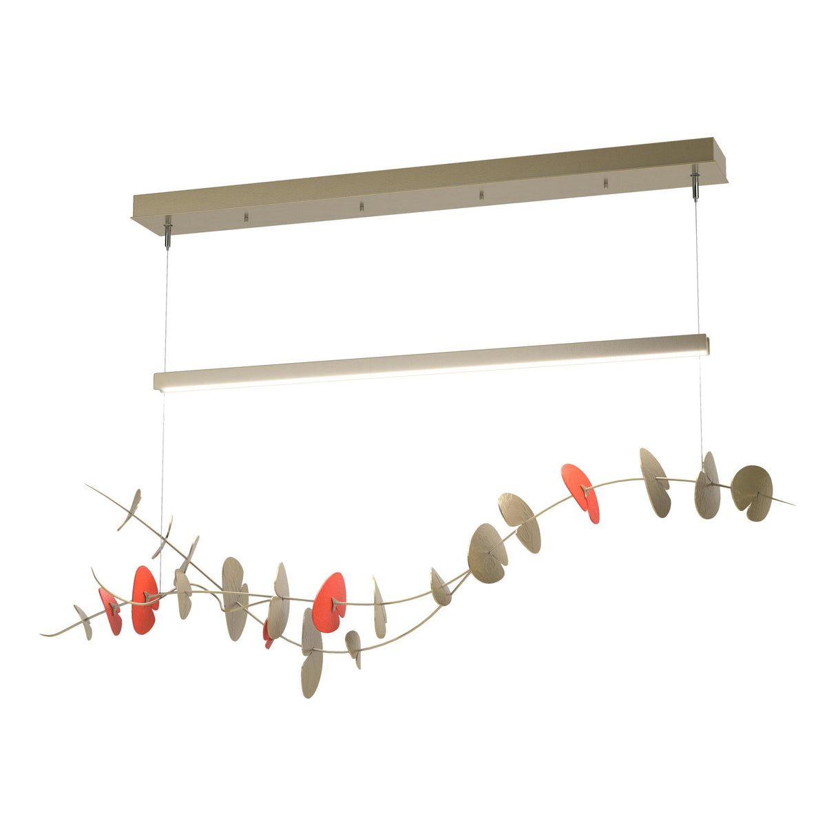 Hubbardton Forge 2018 Modern Brass Satin Red Standard Lily LED Pendant