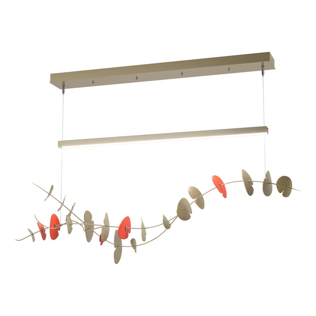Hubbardton Forge 2018 Modern Brass Satin Red Standard Lily LED Pendant