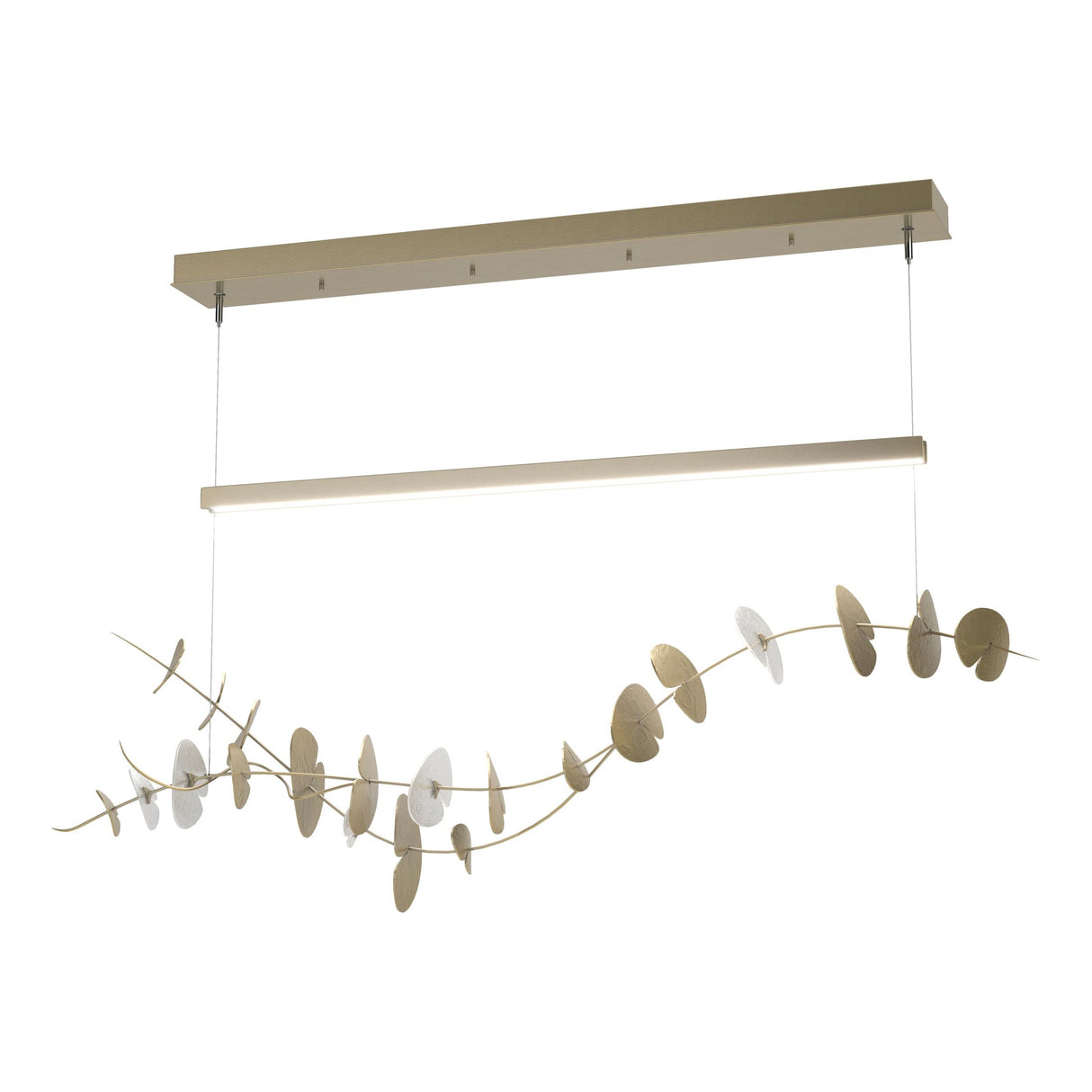 Hubbardton Forge 2018 Modern Brass Aqualite Glass (YQ) Standard Lily LED Pendant