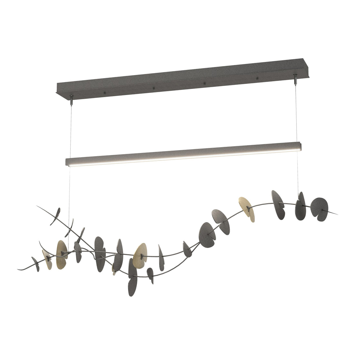 Hubbardton Forge 2018 Natural Iron Modern Brass Standard Lily LED Pendant