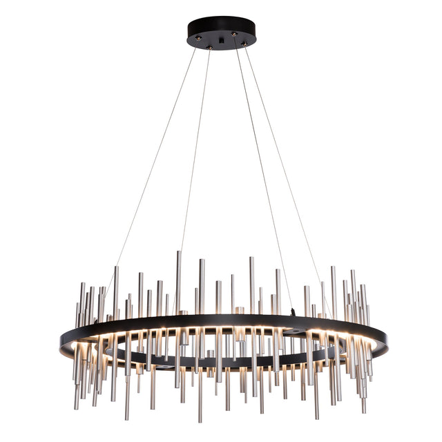 Hubbardton Forge 2019 Black Vintage Platinum Standard Cityscape Circular LED Pendant