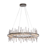 Hubbardton Forge 2019 Natural Iron Vintage Platinum Standard Cityscape Circular LED Pendant