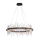 Hubbardton Forge 2019 Black Sterling Standard Cityscape Circular LED Pendant