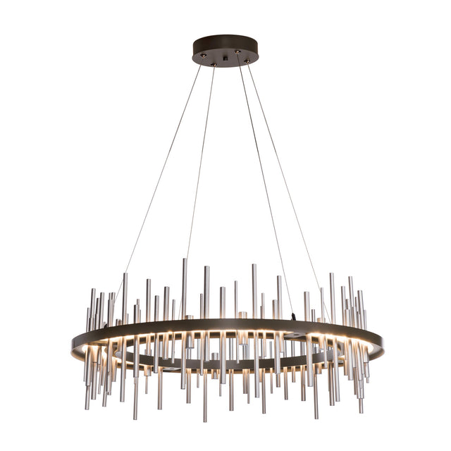 Hubbardton Forge 2019 Oil Rubbed Bronze Vintage Platinum Standard Cityscape Circular LED Pendant