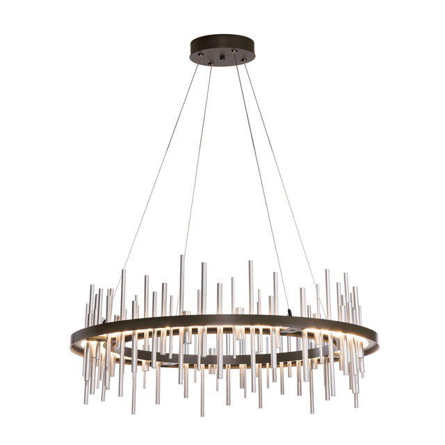 Hubbardton Forge 2019 Oil Rubbed Bronze Sterling Standard Cityscape Circular LED Pendant