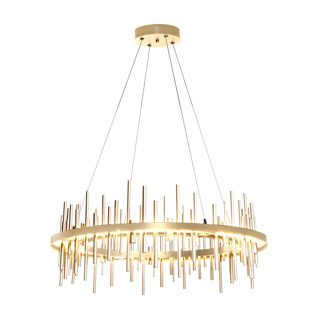 Hubbardton Forge 2019 Sterling Modern Brass Standard Cityscape Circular LED Pendant