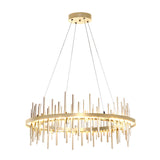 Hubbardton Forge 2019 Sterling Modern Brass Standard Cityscape Circular LED Pendant