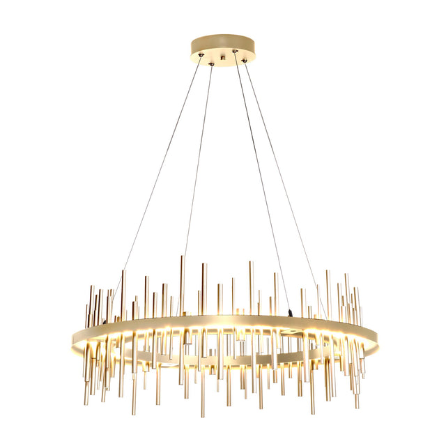 Hubbardton Forge 2019 Sterling Modern Brass Standard Cityscape Circular LED Pendant