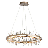 Hubbardton Forge 2019 Soft Gold Crystal Standard Solitude Circular LED Pendant