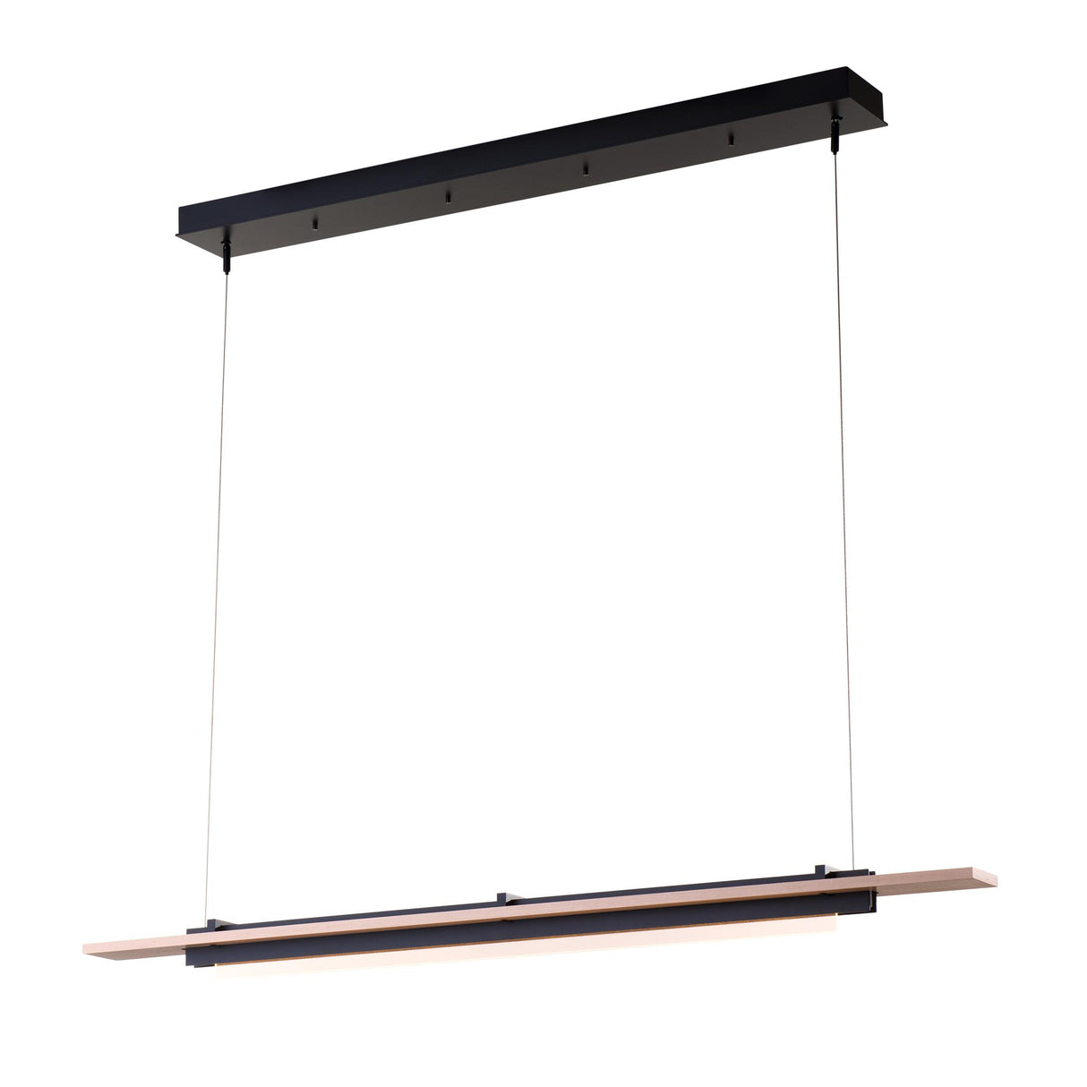 Hubbardton Forge 2019 Black Maple Wood Standard Plank LED Pendant