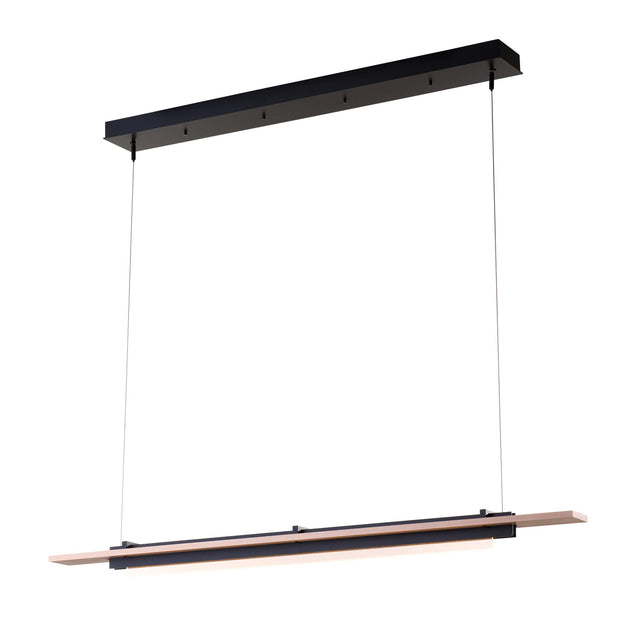 Hubbardton Forge 2019 Black Maple Wood Standard Plank LED Pendant