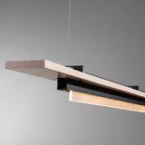 Hubbardton Forge 2019 Black Maple Wood Standard Plank LED Pendant