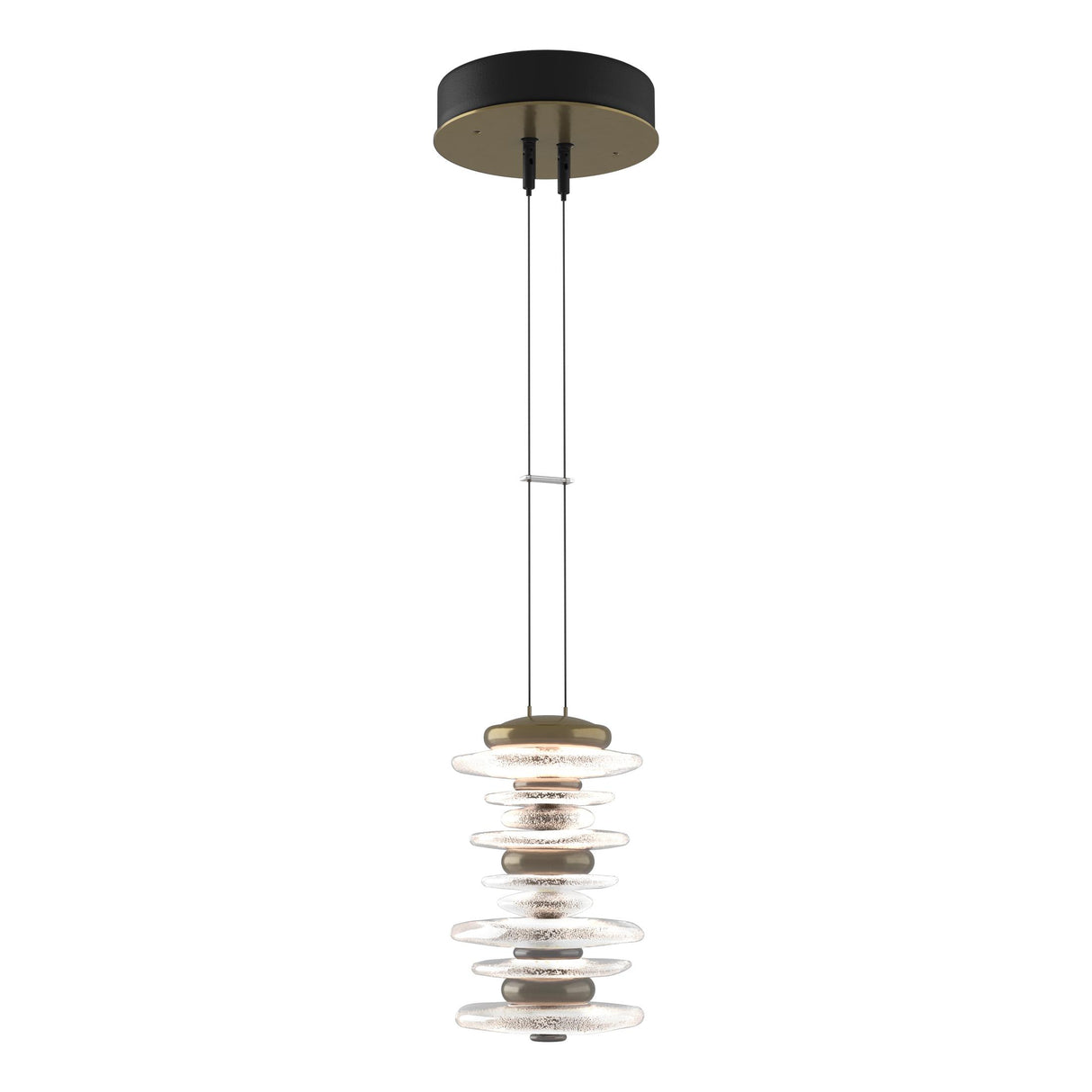 Hubbardton Forge 2019 Modern Brass Standard Cairn Large Mini Pendant