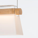 Hubbardton Forge 2018 Black Maple Wood Clear Glass with Frosted Diffuser (YE) Standard Cowbell LED Mini Pendant