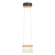 Hubbardton Forge 2018 Black Maple Wood Clear Glass with Frosted Diffuser (YE) Standard Cowbell LED Mini Pendant