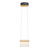 Hubbardton Forge 2018 Black Maple Wood Clear Glass with Frosted Diffuser (YE) Standard Cowbell LED Mini Pendant