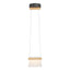 Hubbardton Forge 2018 Black Maple Wood Clear Glass with Frosted Diffuser (YE) Standard Cowbell LED Mini Pendant