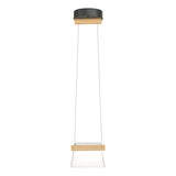 Hubbardton Forge 2018 Black Maple Wood Clear Glass (ZM) Standard Cowbell LED Mini Pendant
