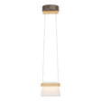 Hubbardton Forge 2018 Bronze Maple Wood Clear Glass with Frosted Diffuser (YE) Standard Cowbell LED Mini Pendant