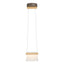 Hubbardton Forge 2018 Bronze Maple Wood Clear Glass with Frosted Diffuser (YE) Standard Cowbell LED Mini Pendant