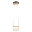 Hubbardton Forge 2018 Dark Smoke Maple Wood Clear Glass with Frosted Diffuser (YE) Standard Cowbell LED Mini Pendant