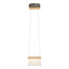 Hubbardton Forge 2018 Dark Smoke Maple Wood Clear Glass with Frosted Diffuser (YE) Standard Cowbell LED Mini Pendant