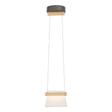 Hubbardton Forge 2018 Natural Iron Maple Wood Clear Glass with Frosted Diffuser (YE) Standard Cowbell LED Mini Pendant