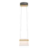Hubbardton Forge 2018 Natural Iron Maple Wood Clear Glass with Frosted Diffuser (YE) Standard Cowbell LED Mini Pendant