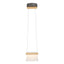 Hubbardton Forge 2018 Natural Iron Maple Wood Clear Glass with Frosted Diffuser (YE) Standard Cowbell LED Mini Pendant