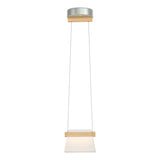 Hubbardton Forge 2018 Vintage Platinum Maple Wood Clear Glass with Frosted Diffuser (YE) Standard Cowbell LED Mini Pendant