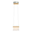 Hubbardton Forge 2018 Vintage Platinum Maple Wood Clear Glass with Frosted Diffuser (YE) Standard Cowbell LED Mini Pendant