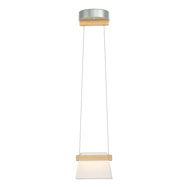 Hubbardton Forge 2018 Vintage Platinum Maple Wood Clear Glass with Frosted Diffuser (YE) Standard Cowbell LED Mini Pendant
