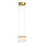 Hubbardton Forge 2018 Soft Gold Maple Wood Clear Glass with Frosted Diffuser (YE) Standard Cowbell LED Mini Pendant