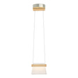Hubbardton Forge 2018 Sterling Maple Wood Clear Glass with Frosted Diffuser (YE) Standard Cowbell LED Mini Pendant