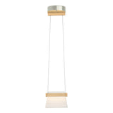 Hubbardton Forge 2018 Sterling Maple Wood Clear Glass with Frosted Diffuser (YE) Standard Cowbell LED Mini Pendant