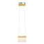 Hubbardton Forge 2018 Sterling Maple Wood Clear Glass with Frosted Diffuser (YE) Standard Cowbell LED Mini Pendant