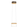 Hubbardton Forge 2018 Bronze Maple Wood Clear Glass (ZM) Standard Cowbell LED Mini Pendant