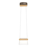 Hubbardton Forge 2018 Bronze Maple Wood Clear Glass (ZM) Standard Cowbell LED Mini Pendant