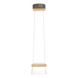 Hubbardton Forge 2018 Dark Smoke Maple Wood Clear Glass (ZM) Standard Cowbell LED Mini Pendant