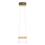 Hubbardton Forge 2018 Dark Smoke Maple Wood Clear Glass (ZM) Standard Cowbell LED Mini Pendant