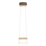 Hubbardton Forge 2018 Natural Iron Maple Wood Clear Glass (ZM) Standard Cowbell LED Mini Pendant