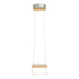 Hubbardton Forge 2018 Vintage Platinum Maple Wood Clear Glass (ZM) Standard Cowbell LED Mini Pendant