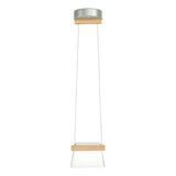 Hubbardton Forge 2018 Vintage Platinum Maple Wood Clear Glass (ZM) Standard Cowbell LED Mini Pendant