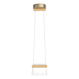 Hubbardton Forge 2018 Soft Gold Maple Wood Clear Glass (ZM) Standard Cowbell LED Mini Pendant