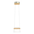 Hubbardton Forge 2018 Sterling Maple Wood Clear Glass (ZM) Standard Cowbell LED Mini Pendant