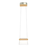 Hubbardton Forge 2018 Sterling Maple Wood Clear Glass (ZM) Standard Cowbell LED Mini Pendant